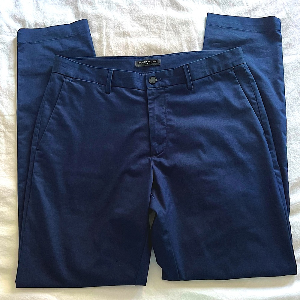 Banana Republic Slim Fit Mens Chinos Navy 33x32